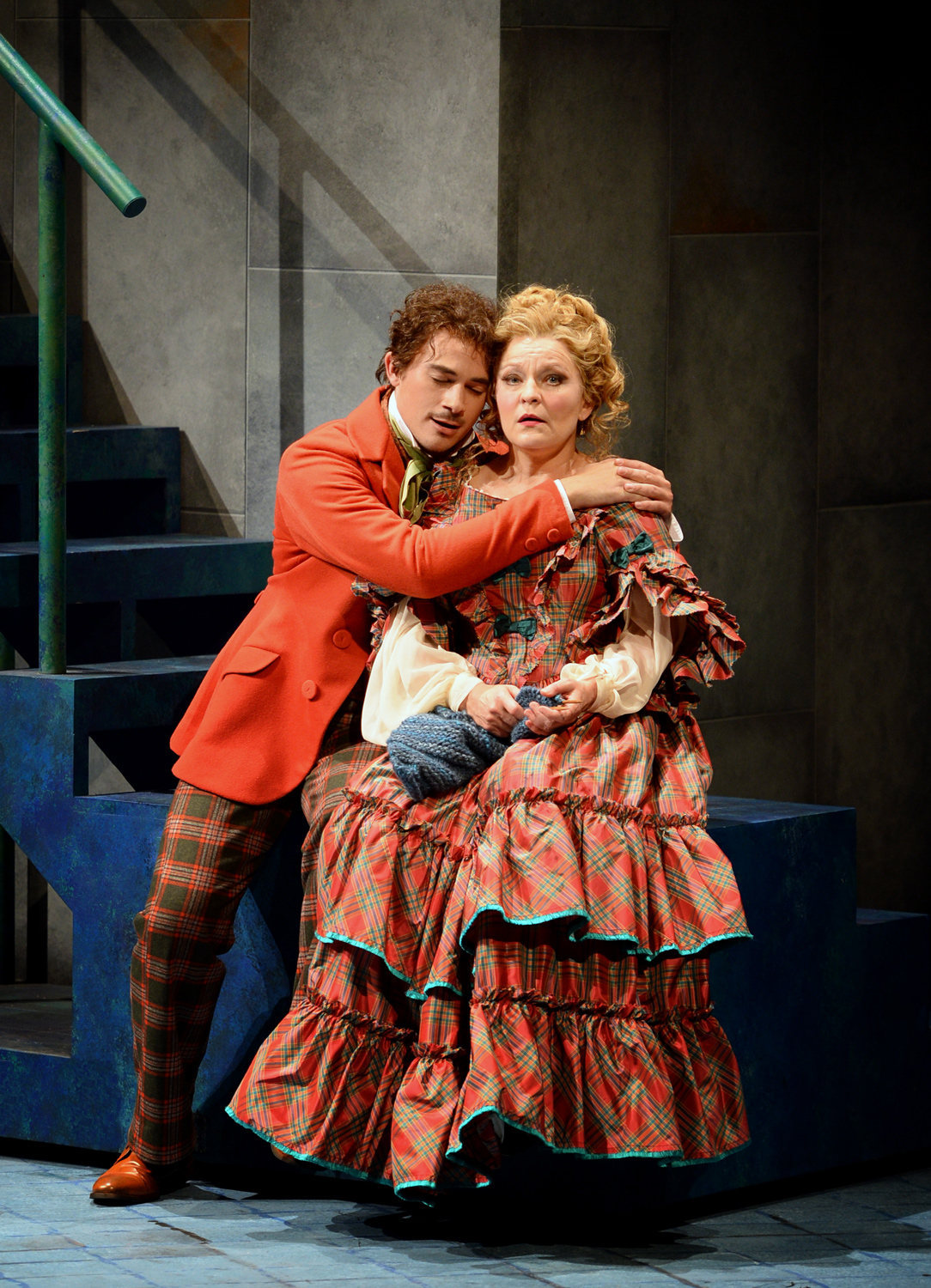 Christian Sanders as Tobias Ragg and Lucy Schaufer as Mrs. Lovett